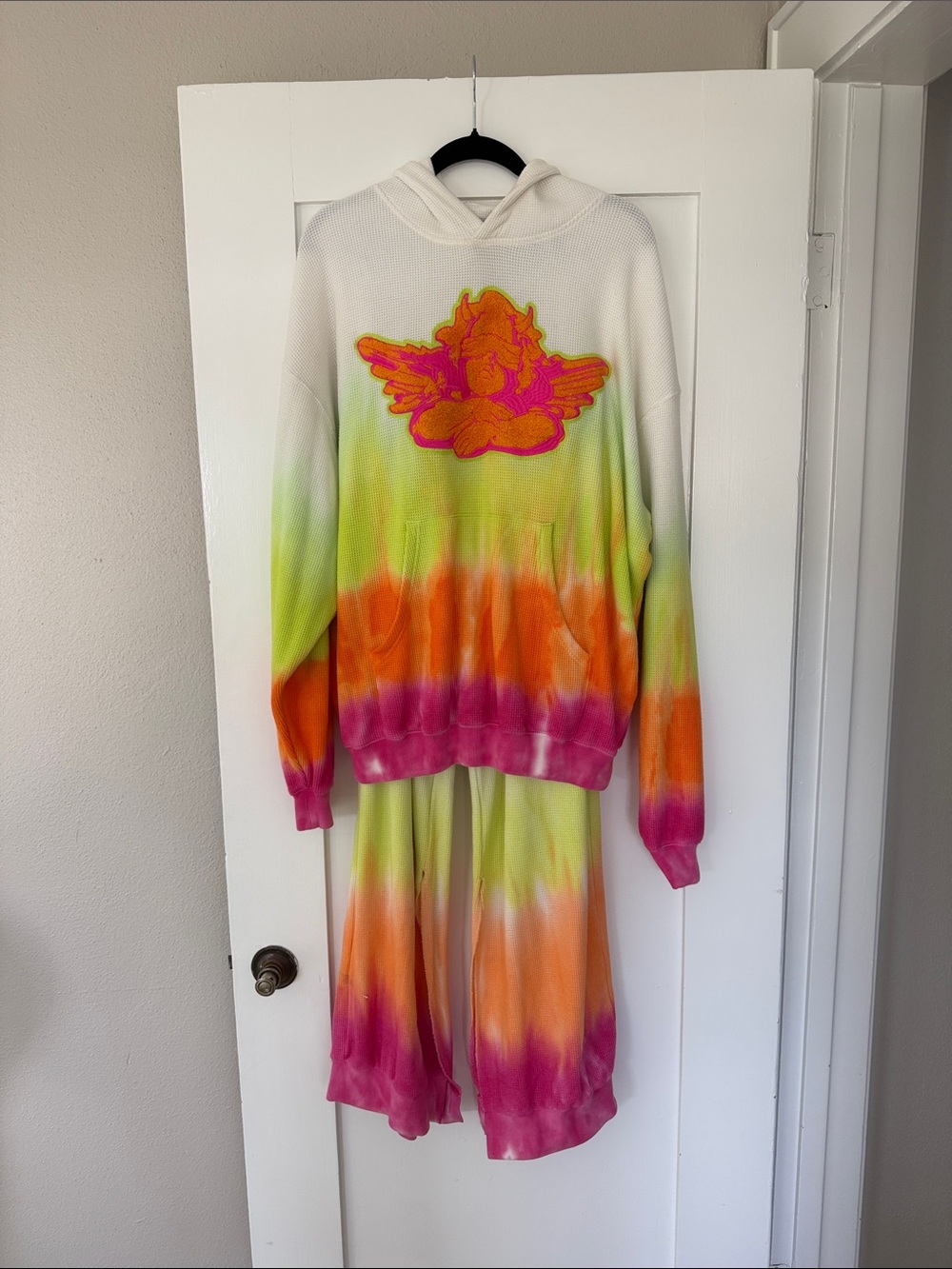 Boys Lie Tie-Dye Pullover Hoodie & Wide-Leg Sweatpants Set